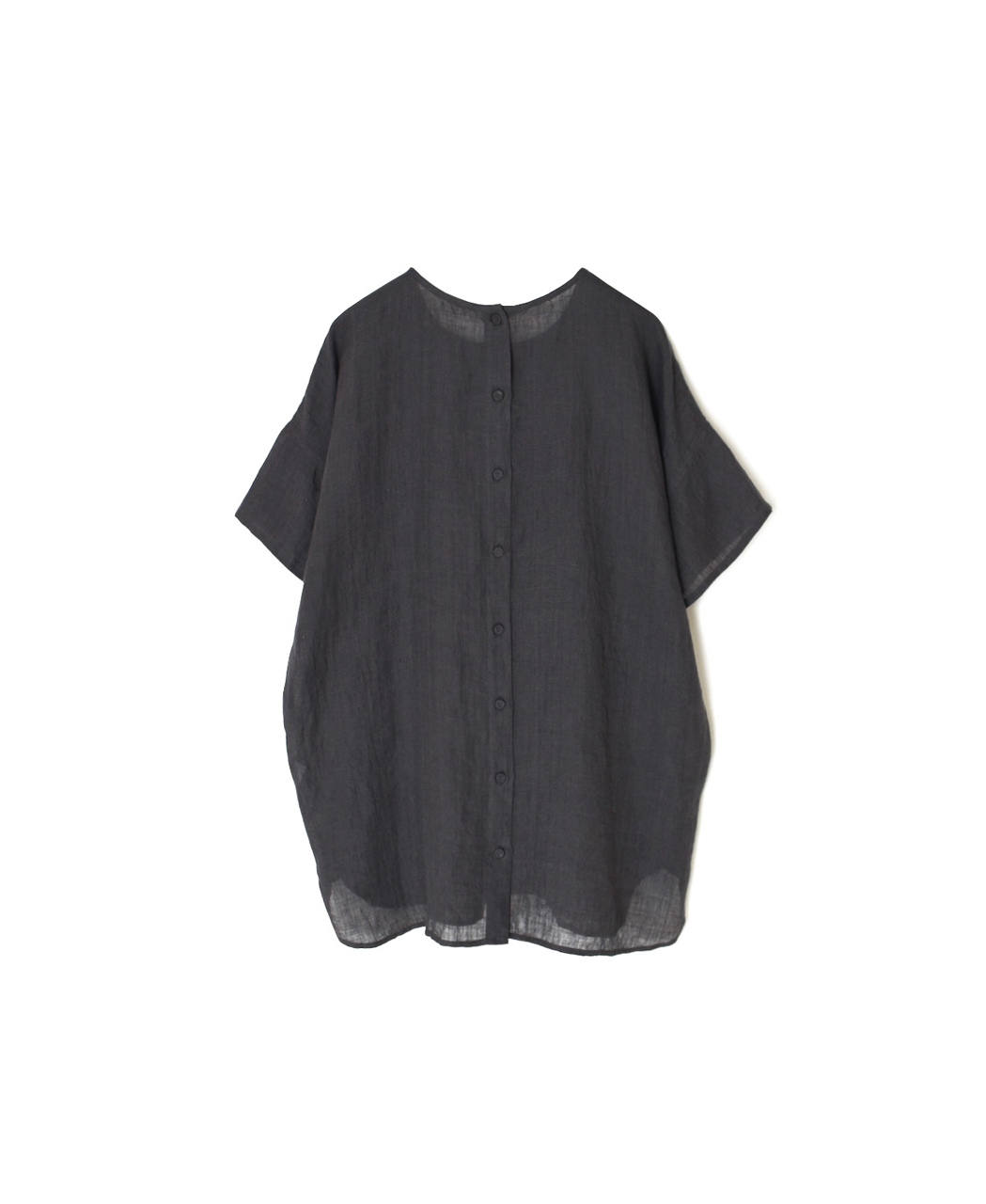 NMDS25242(シャツ) 80s POWER LOOM LINEN PLAIN BACK OPENING CREW-NECK S/SL EMB SHIRT