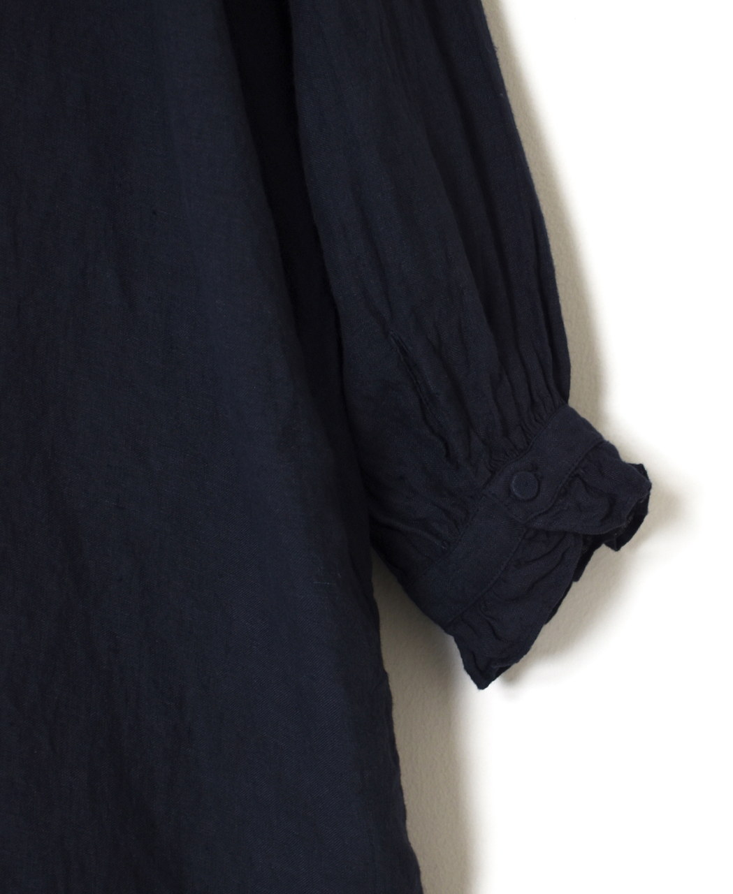 INMDS26002D(シャツ) 60s AUTO LOOM LINEN PLAIN (OVERDYE) FRILL COLLAR LONG SHIRTS