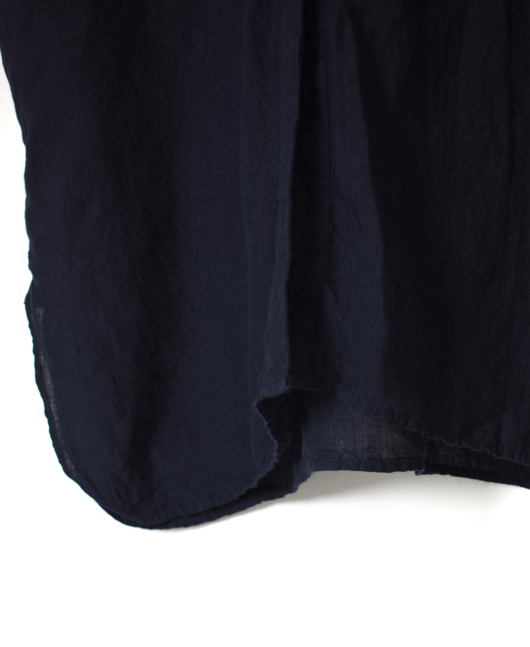INMDS26002D(シャツ) 60s AUTO LOOM LINEN PLAIN (OVERDYE) FRILL COLLAR LONG SHIRTS