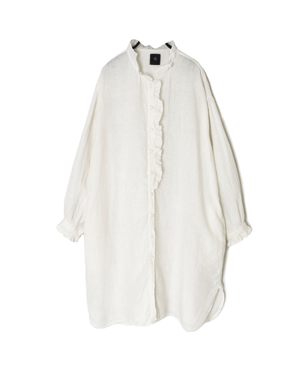 INMDS26002D(シャツ) 60s AUTO LOOM LINEN PLAIN (OVERDYE) FRILL COLLAR LONG SHIRTS