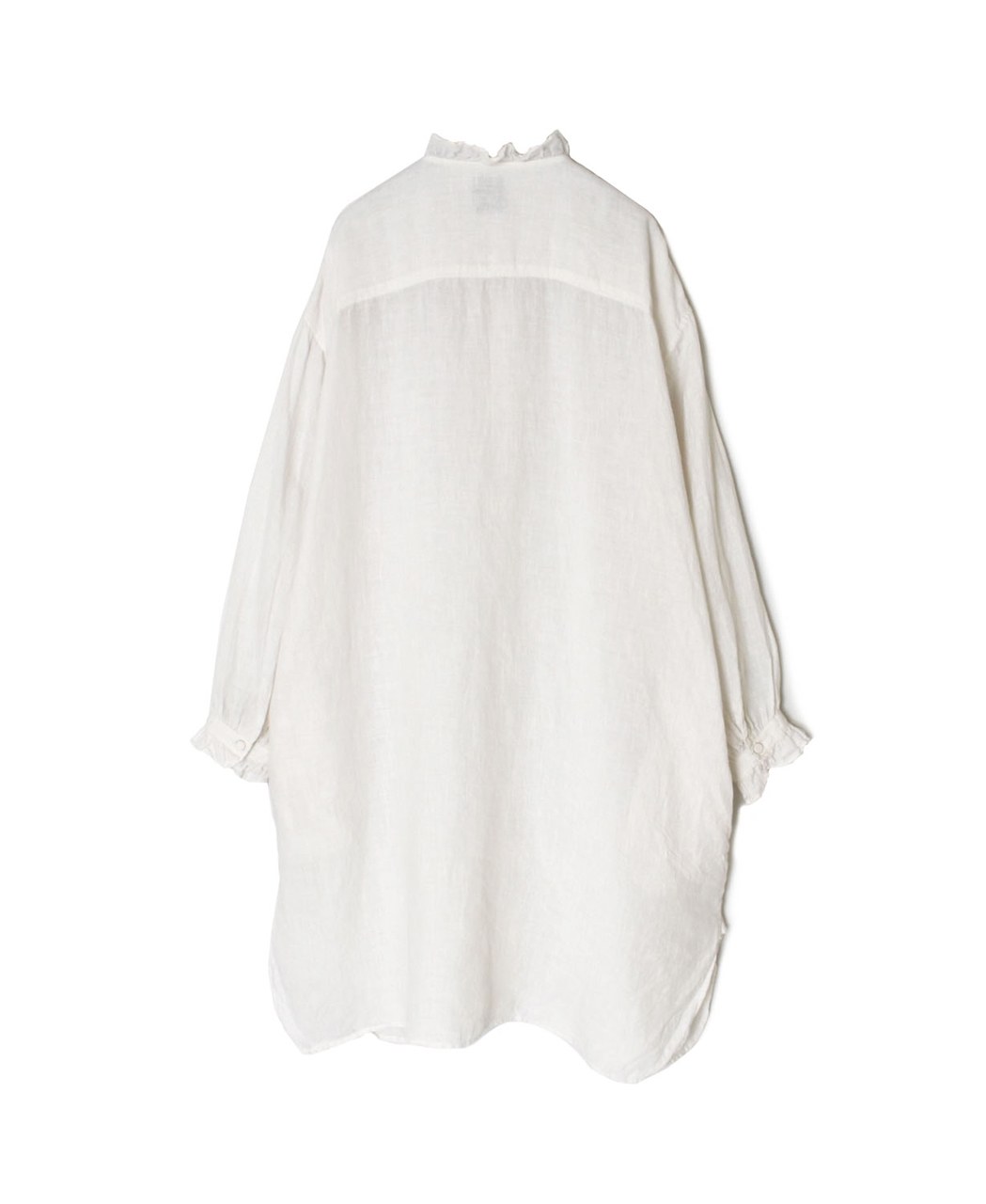 INMDS26002D(シャツ) 60s AUTO LOOM LINEN PLAIN (OVERDYE) FRILL COLLAR LONG SHIRTS