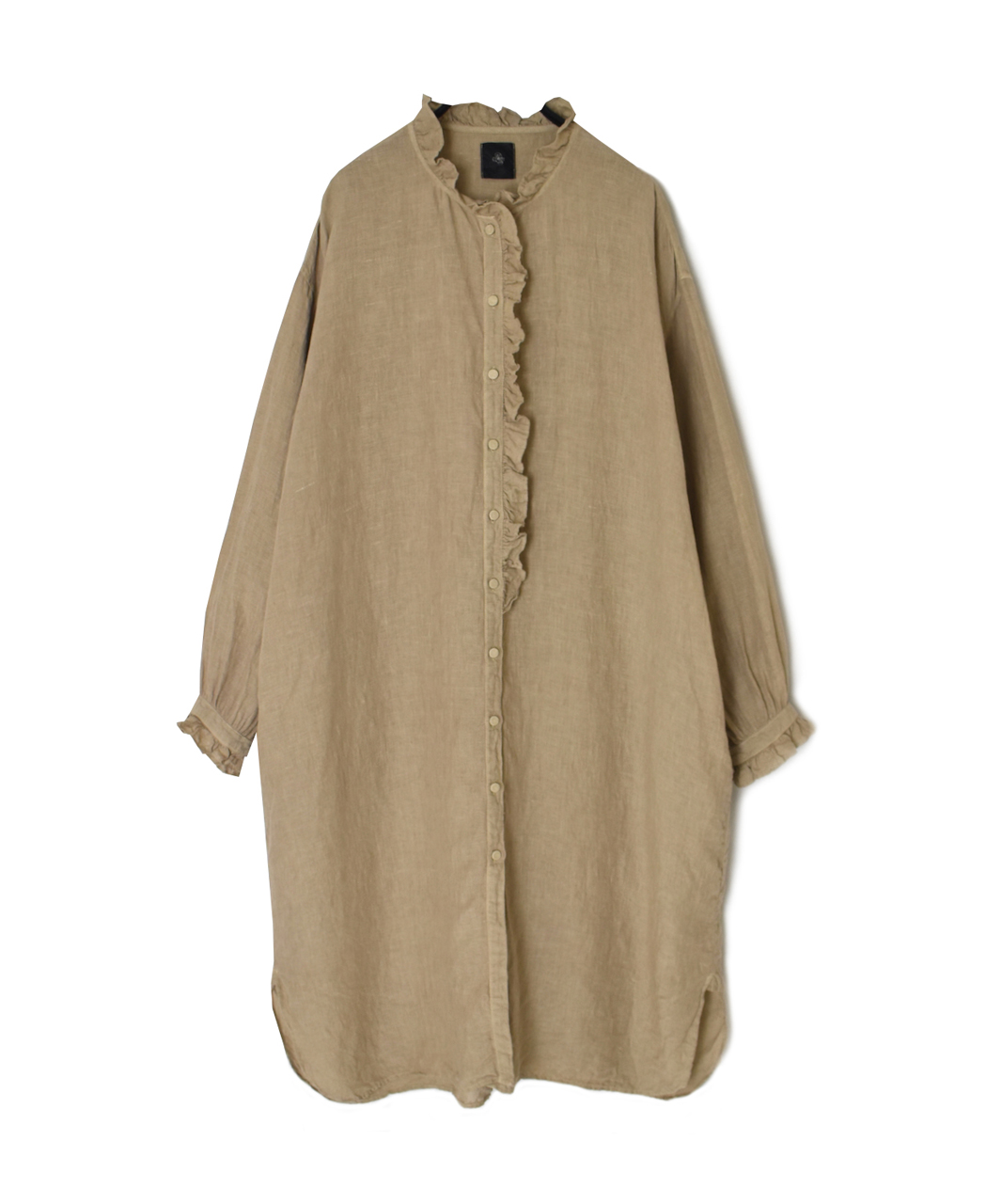 INMDS26002D(シャツ) 60s AUTO LOOM LINEN PLAIN (OVERDYE) FRILL COLLAR LONG SHIRTS