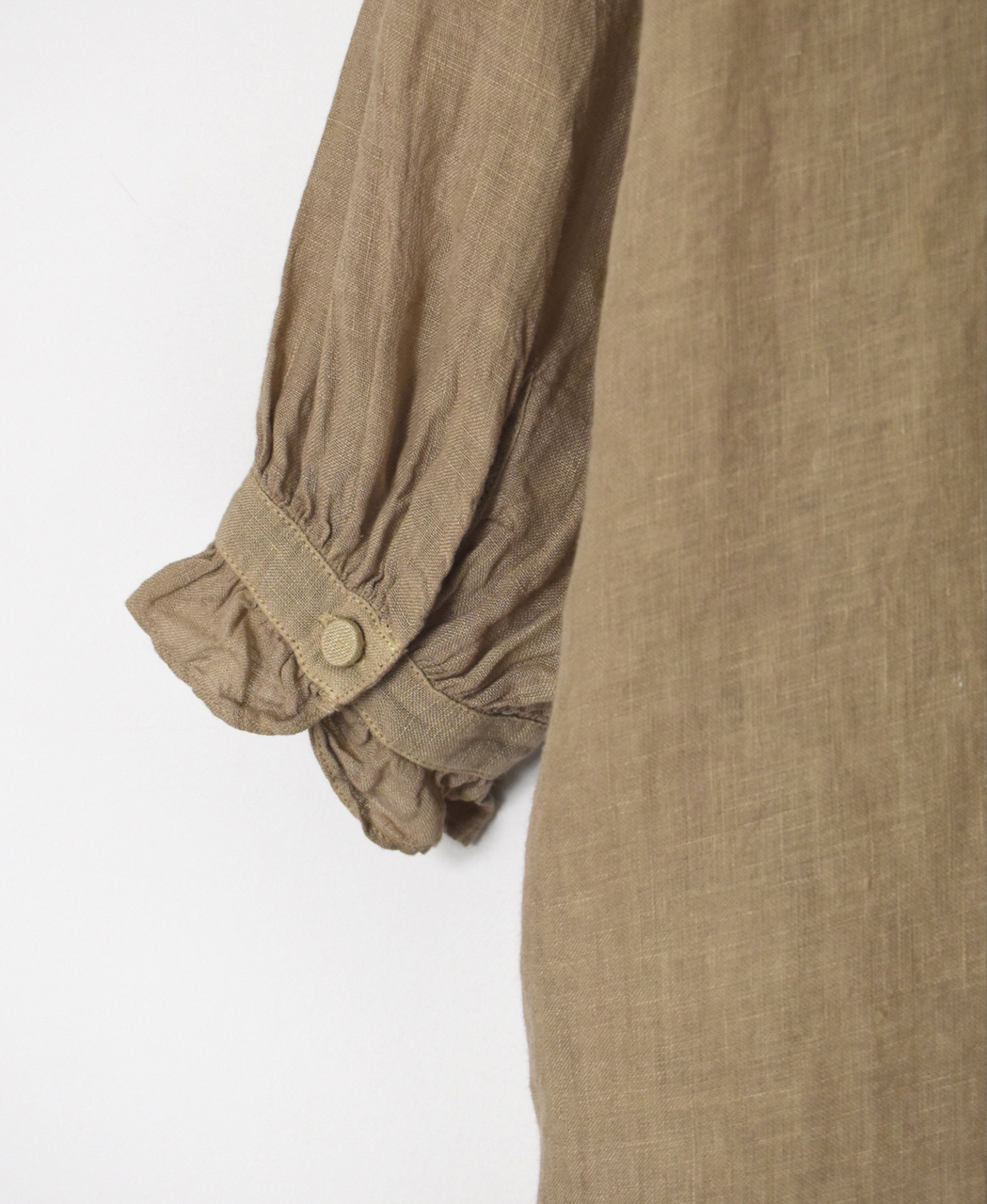 INMDS26002D(シャツ) 60s AUTO LOOM LINEN PLAIN (OVERDYE) FRILL COLLAR LONG SHIRTS
