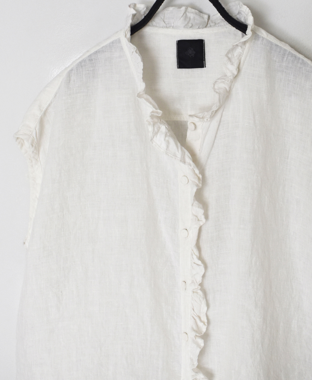 INMDS26002D(シャツ) 60s AUTO LOOM LINEN PLAIN (OVERDYE) FRILL COLLAR LONG SHIRTS
