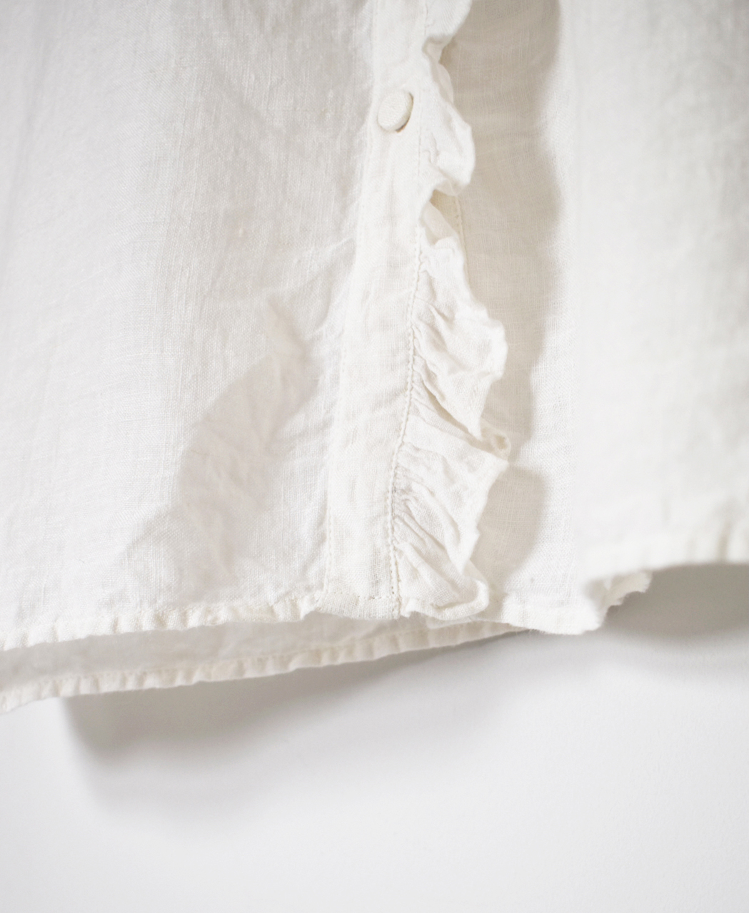 INMDS26002D(シャツ) 60s AUTO LOOM LINEN PLAIN (OVERDYE) FRILL COLLAR LONG SHIRTS