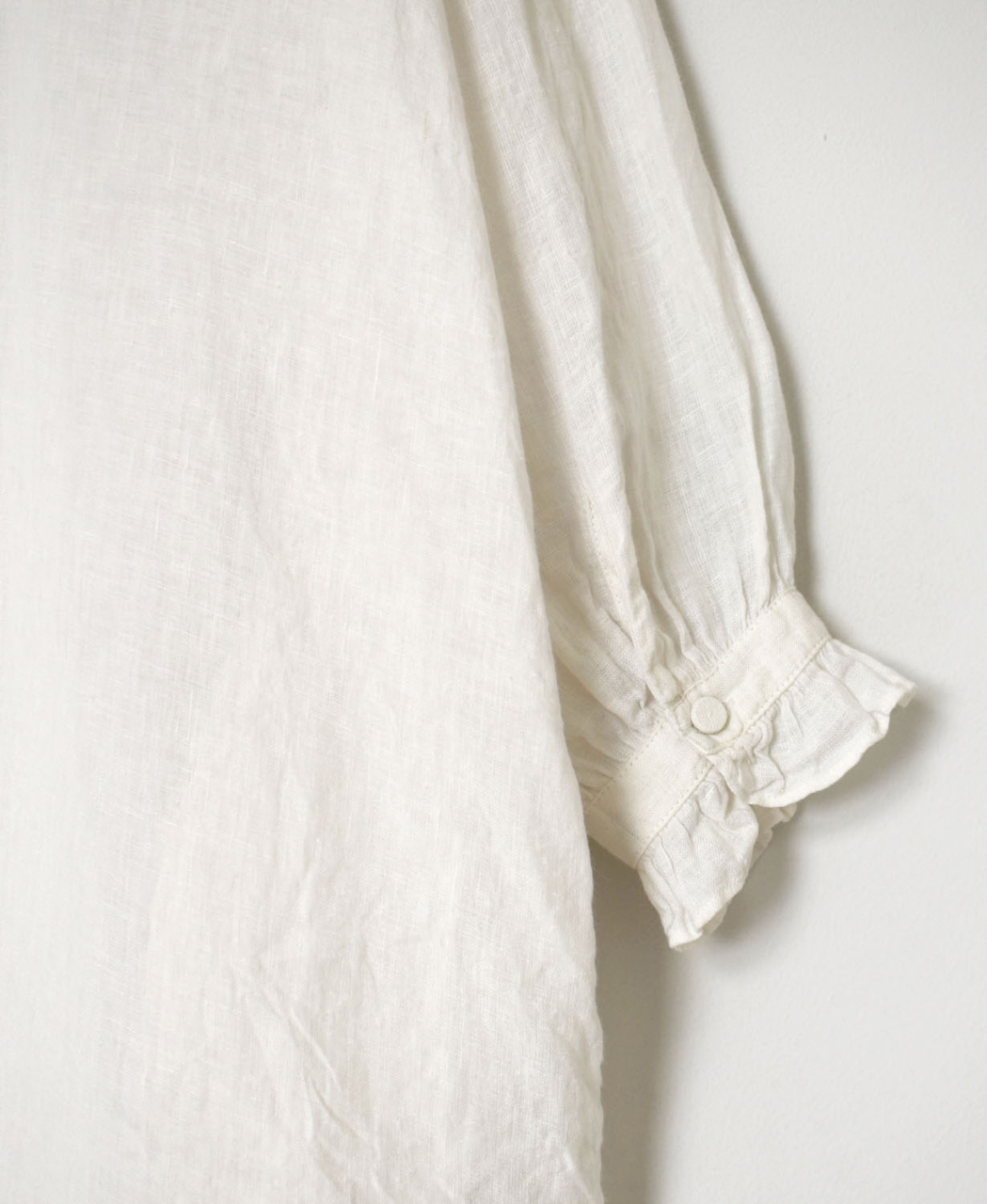 INMDS26002D(シャツ) 60s AUTO LOOM LINEN PLAIN (OVERDYE) FRILL COLLAR LONG SHIRTS