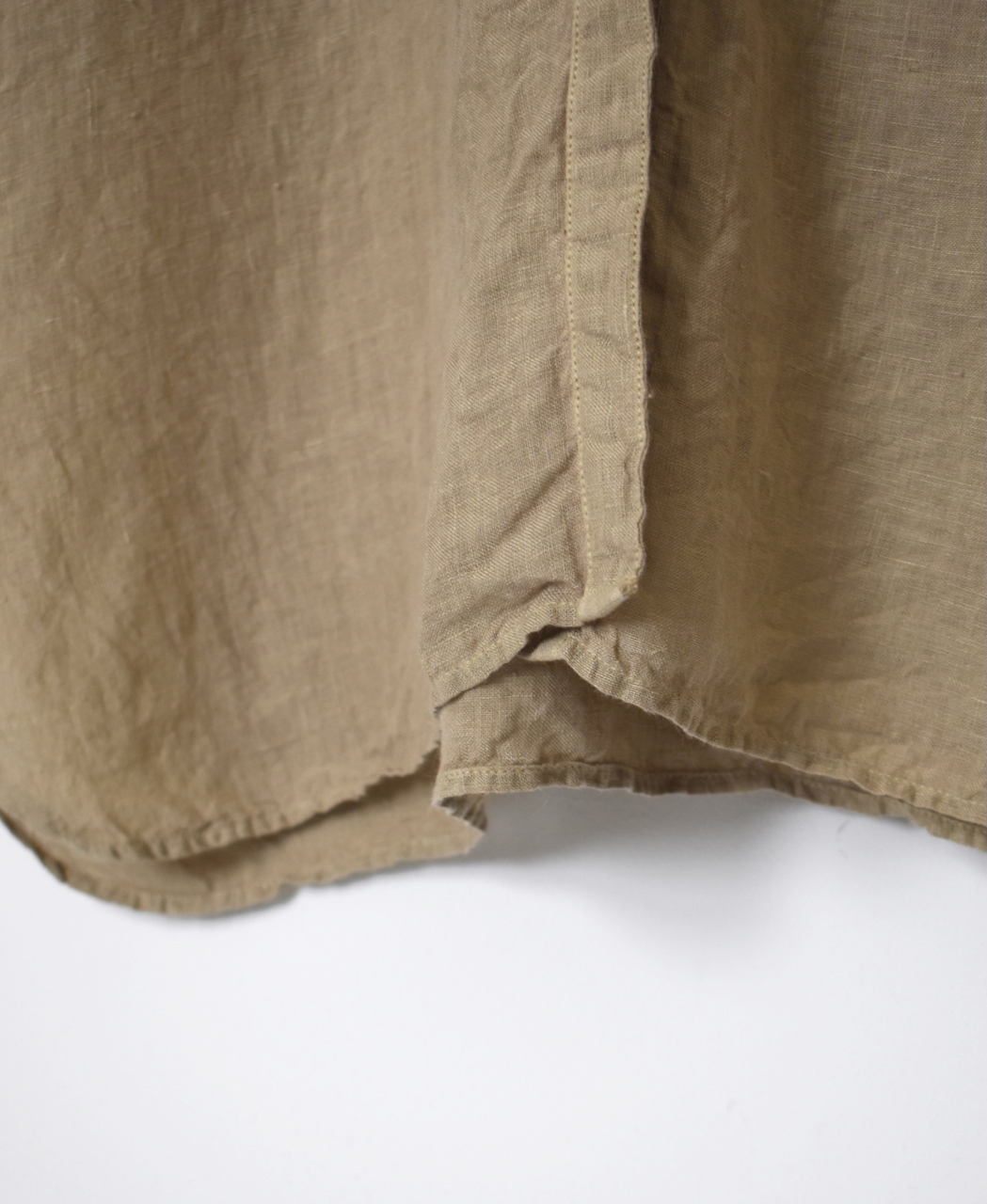 INMDS26002D(シャツ) 60s AUTO LOOM LINEN PLAIN (OVERDYE) FRILL COLLAR LONG SHIRTS