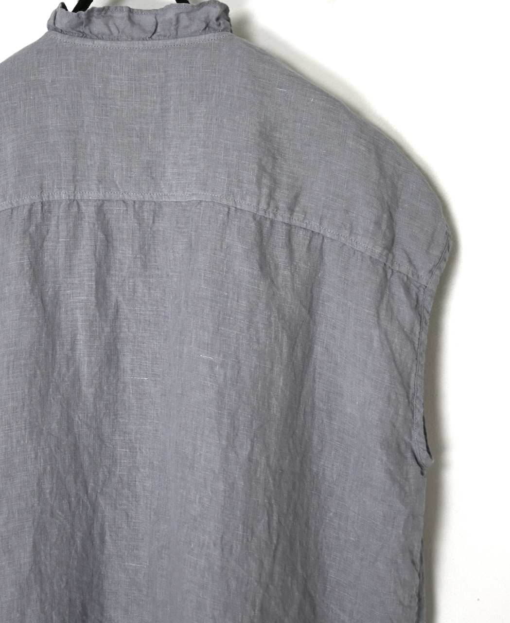 INMDS26001D(シャツ) 60s AUTO LOOM LINEN PLAIN (OVERDYE) FRENCH/SL FRILL COLLAR SHIRT