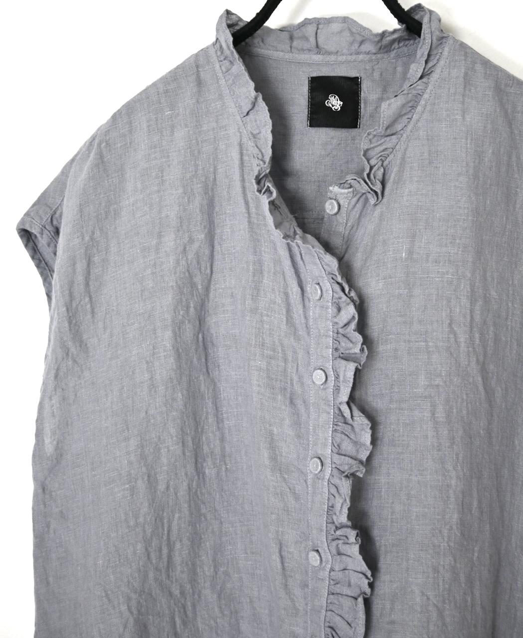 INMDS26001D(シャツ) 60s AUTO LOOM LINEN PLAIN (OVERDYE) FRENCH/SL FRILL COLLAR SHIRT
