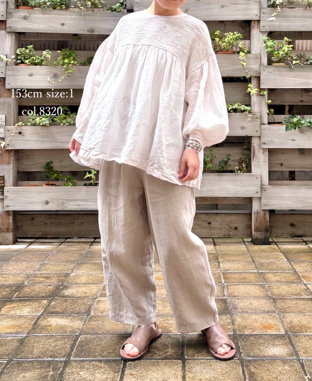 INMDS26003D(シャツ) 60s AUTO LOOM LINEN PLAIN (OVERDYE) BACK OPENING PULLOVER WITH MINI PINTUCK