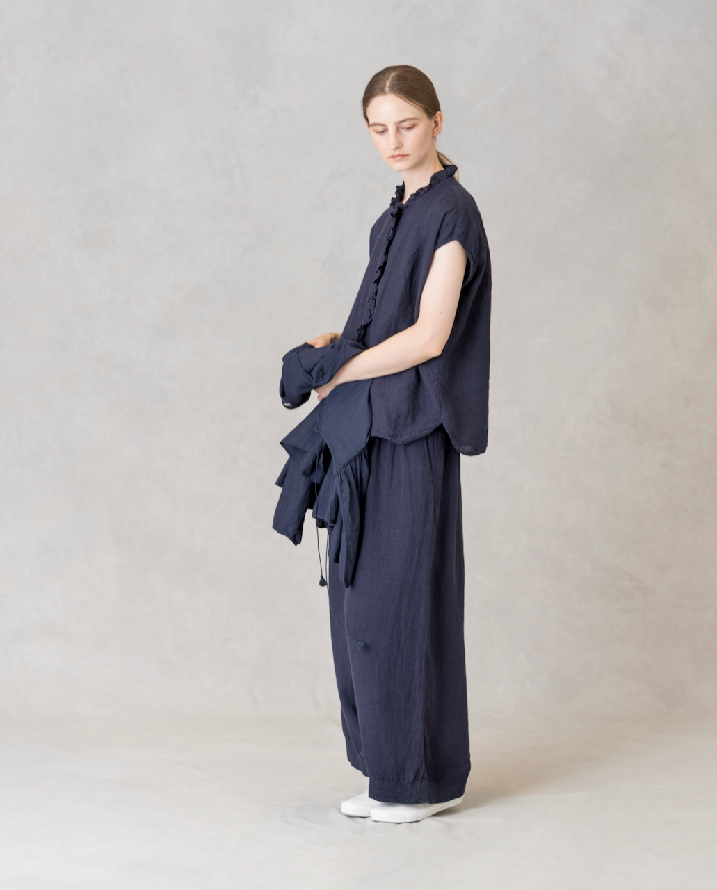 INMDS26005D(パンツ) 60s AUTO LOOM LINEN PLAIN (OVERDYE) EASY PANTS