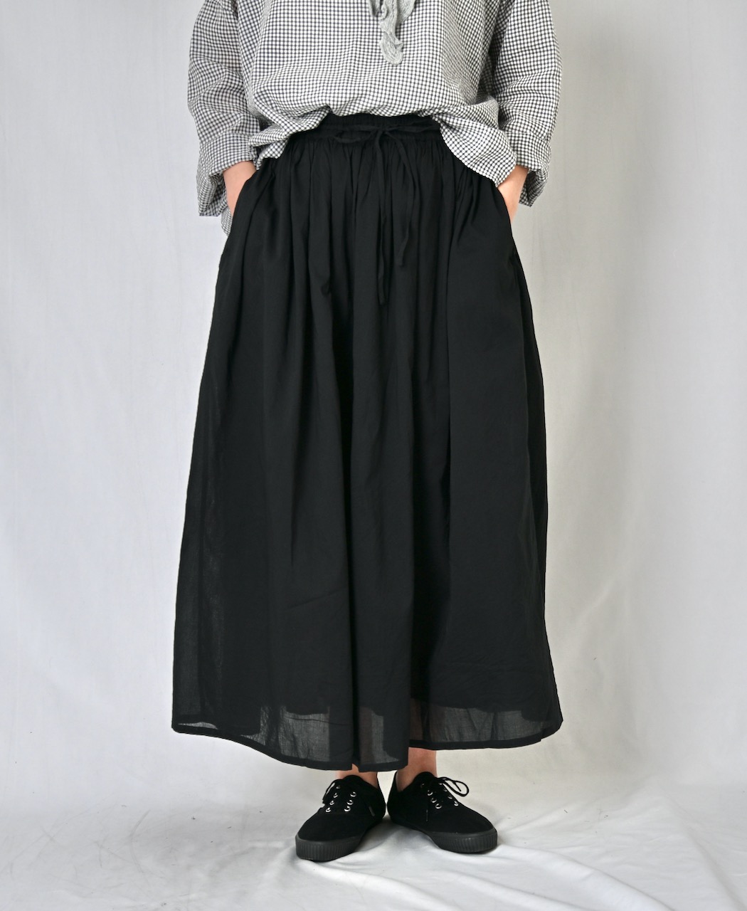 NSL26025(スカート) 80s COTTON VOILE PLAIN  GATHERD SKIRT