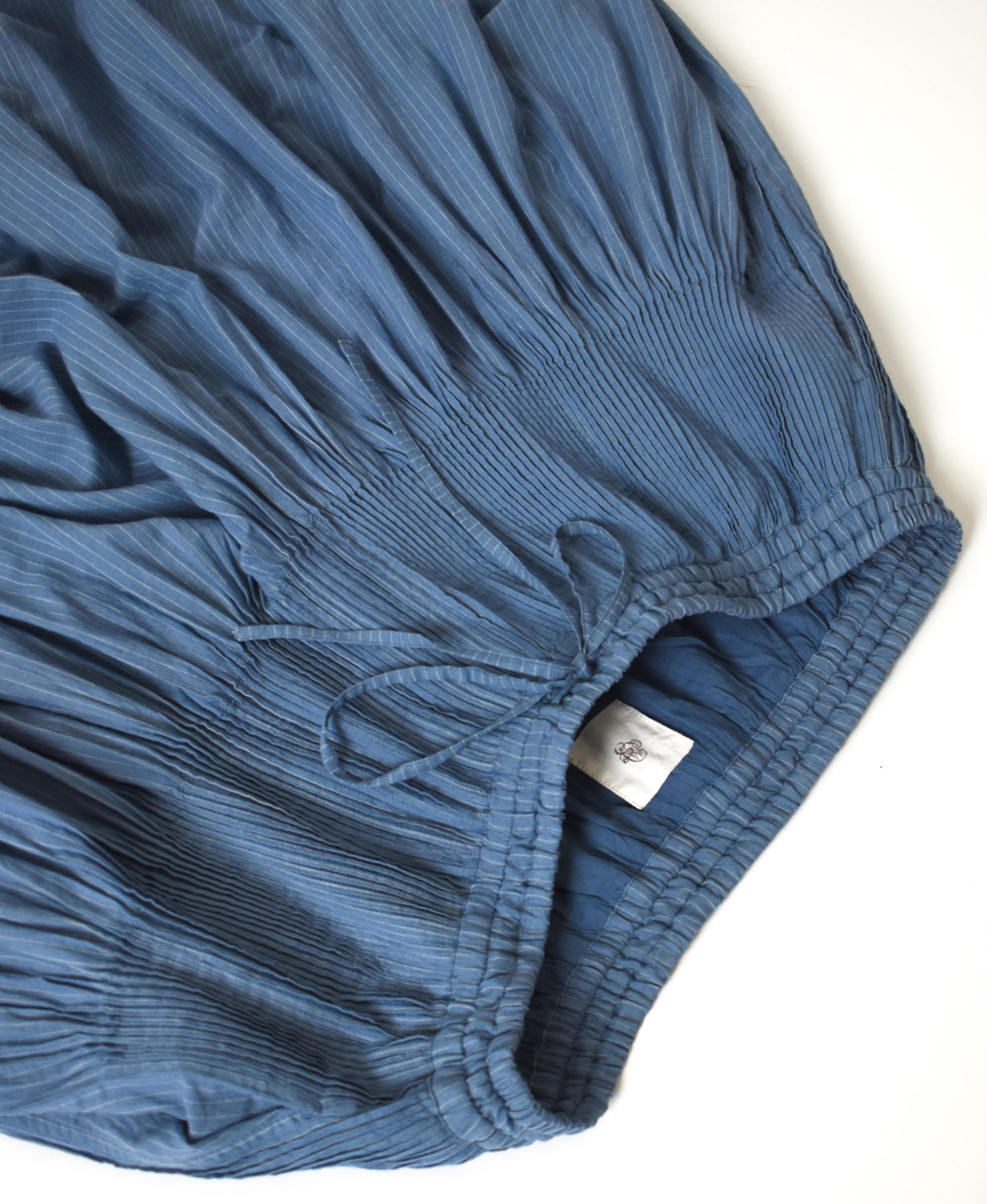 INMDS26065(キュロット) HANDWOVEN COTTON STRIPE CULOTTES WITH MINI PINTUCK