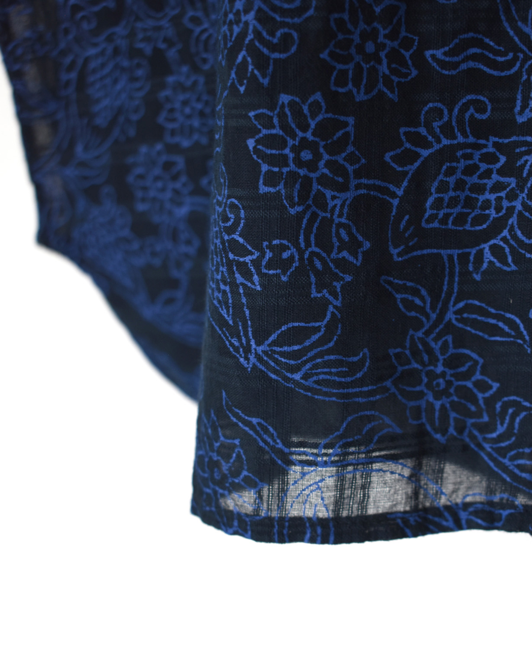 INMDS26092(シャツ) POWER LOOM COTTON DOBIE CHECK FLOWER HAND SCREEN PRINT FRENCH/SL FRILL COLLAR SHIRTS