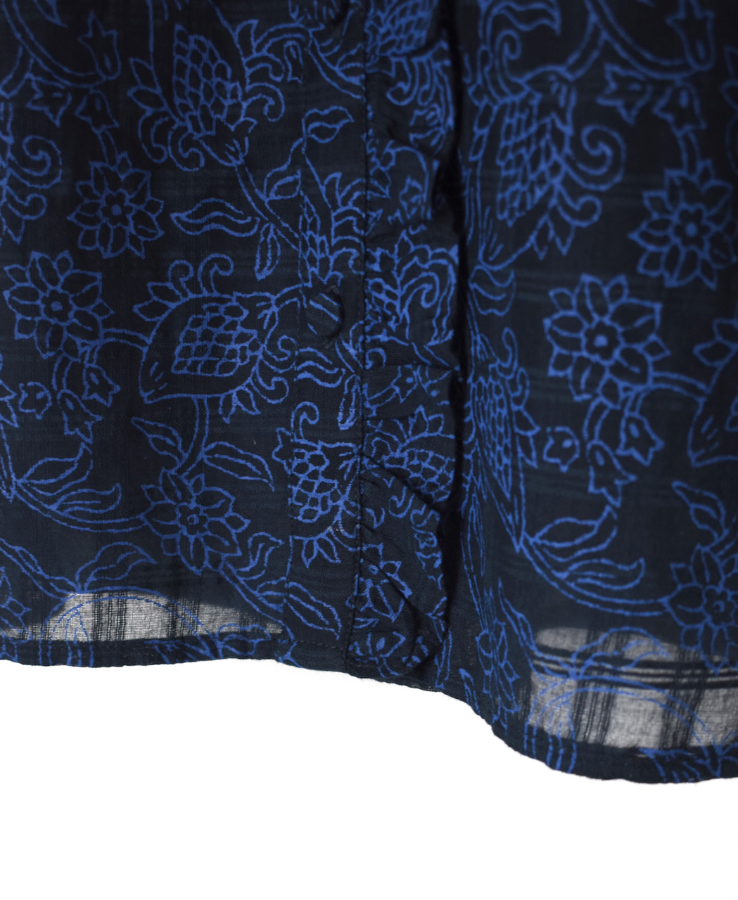 INMDS26092(シャツ) POWER LOOM COTTON DOBIE CHECK FLOWER HAND SCREEN PRINT FRENCH/SL FRILL COLLAR SHIRTS