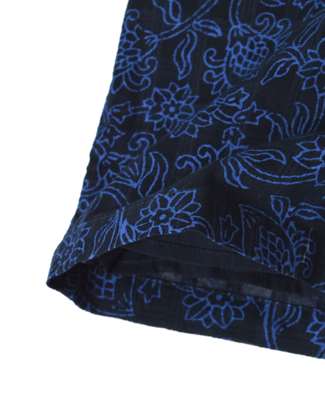 INMDS26095(パンツ) POWER LOOM COTTON DOBIE CHECK FLOWER HAND SCREEN PRINT EASY PANTS