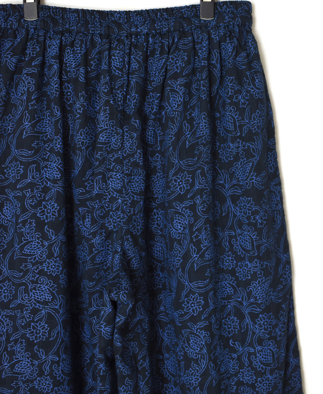INMDS26095(パンツ) POWER LOOM COTTON DOBIE CHECK FLOWER HAND SCREEN PRINT EASY PANTS