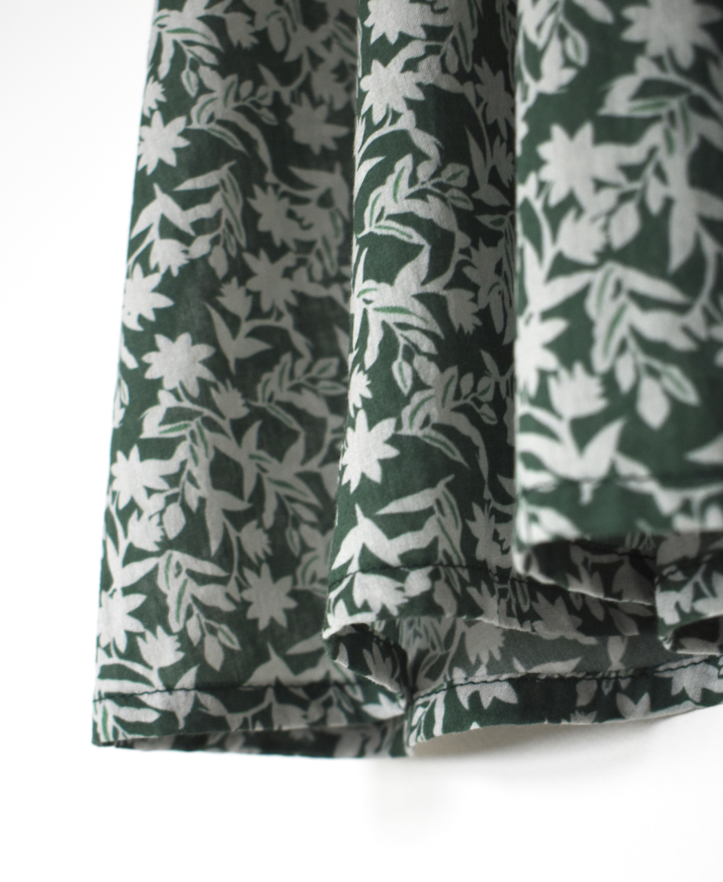 NSL26071(シャツ) 80s VOILE TWO TONE FLOWER PRINT FRILL COLLAR FRENCH/SL SHIRT