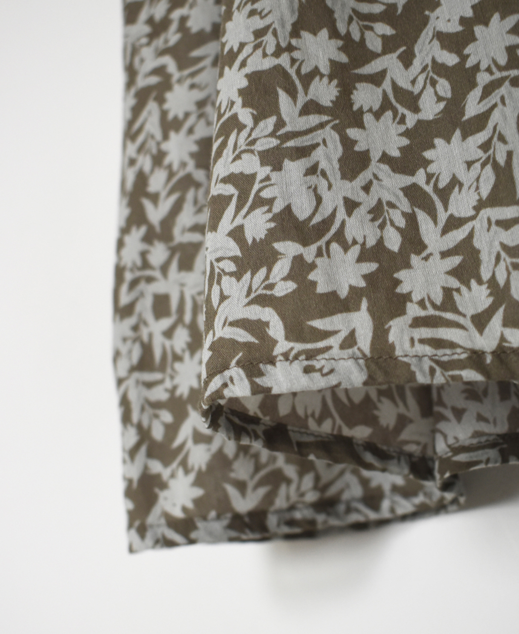 NSL26071(シャツ) 80s VOILE TWO TONE FLOWER PRINT FRILL COLLAR FRENCH/SL SHIRT