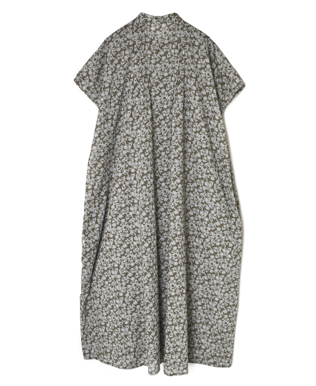 NSL26073(ワンピース) 80s VOILE TWO TONE FLOWER PRINT BANDED COLLAR FRENCH/SL PINTUCK DRESS