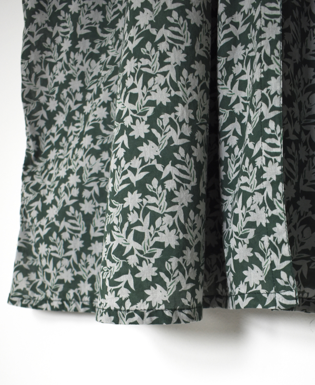 NSL26073(ワンピース) 80s VOILE TWO TONE FLOWER PRINT BANDED COLLAR FRENCH/SL PINTUCK DRESS