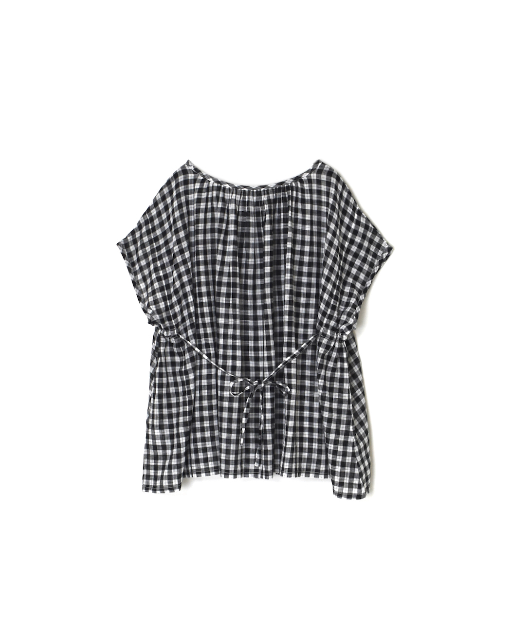 NSL26102(スモック) FANCY GINGHAM CHECK GATHERED PATCH WORK SMOCK