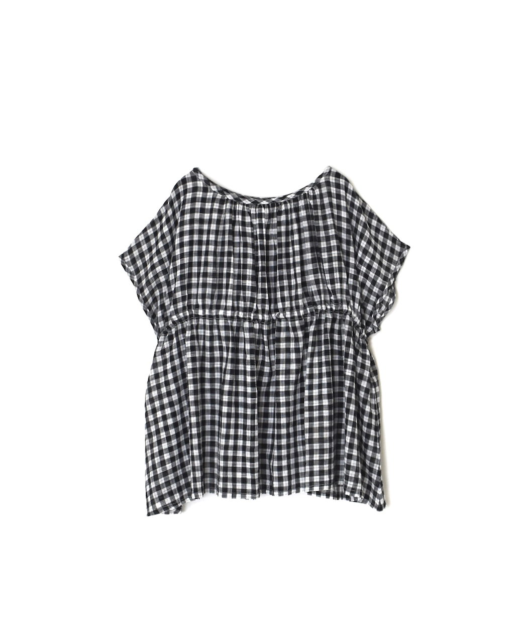 NSL26102(スモック) FANCY GINGHAM CHECK GATHERED PATCH WORK SMOCK