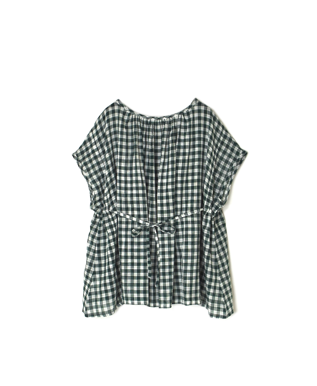 NSL26102(スモック) FANCY GINGHAM CHECK GATHERED PATCH WORK SMOCK