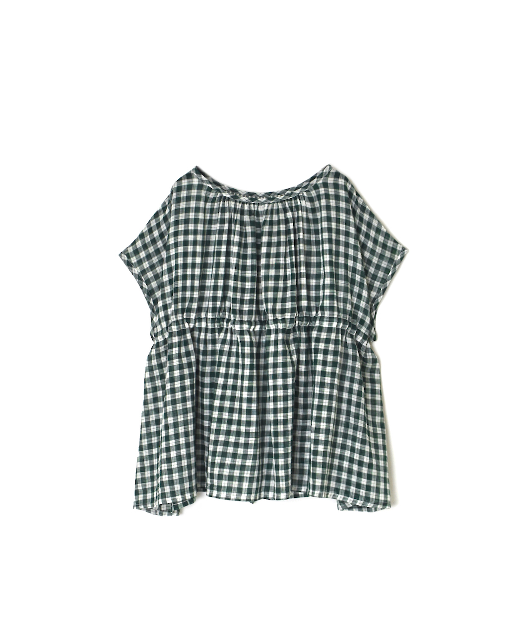 NSL26102(スモック) FANCY GINGHAM CHECK GATHERED PATCH WORK SMOCK