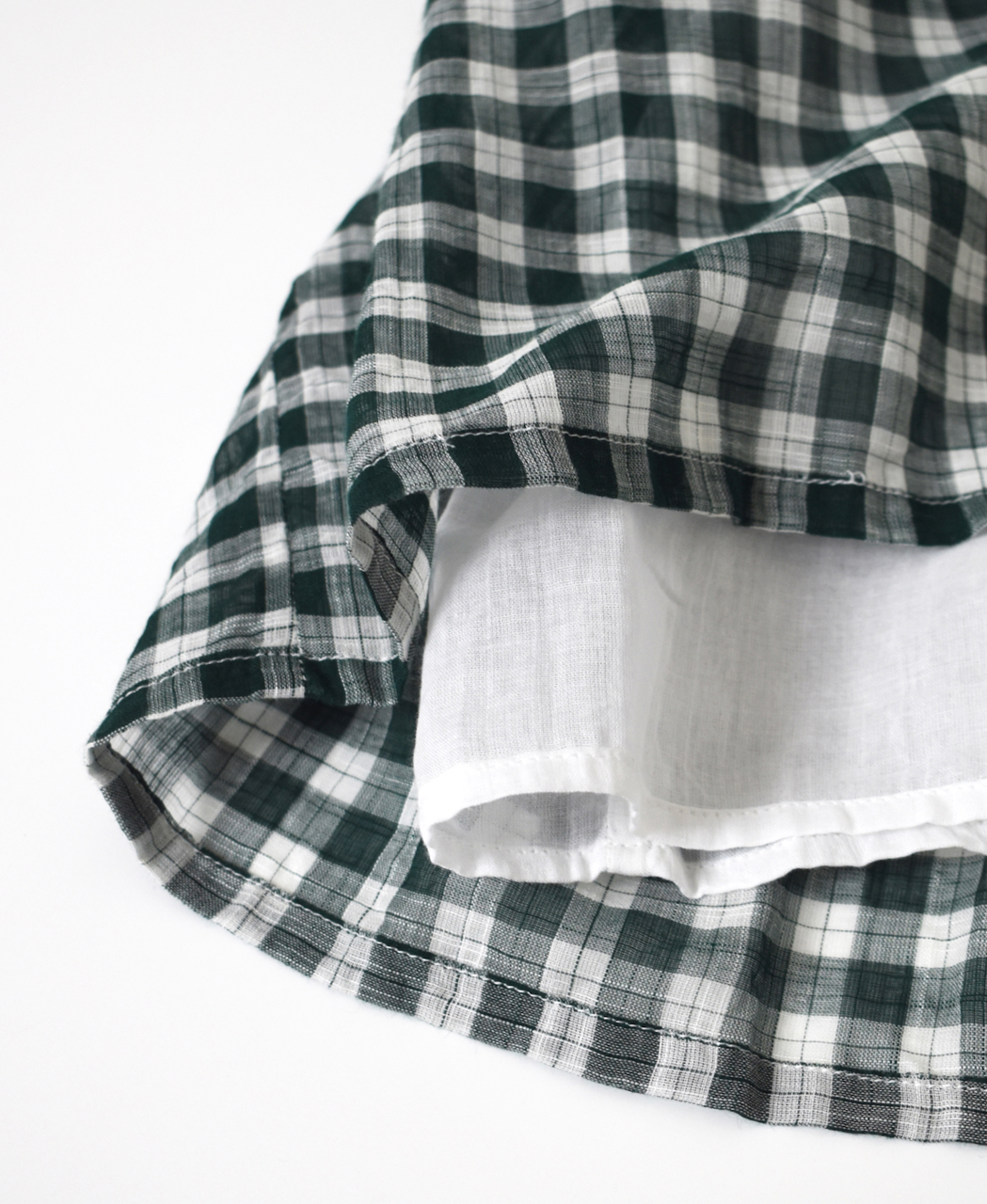 NSL26104(スカート) FANCY GINGHAM CHECK GATHERED SKIRT