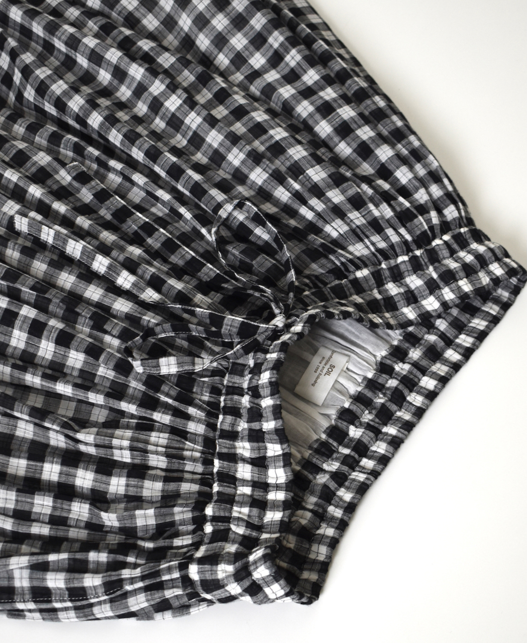 NSL26104(スカート) FANCY GINGHAM CHECK GATHERED SKIRT