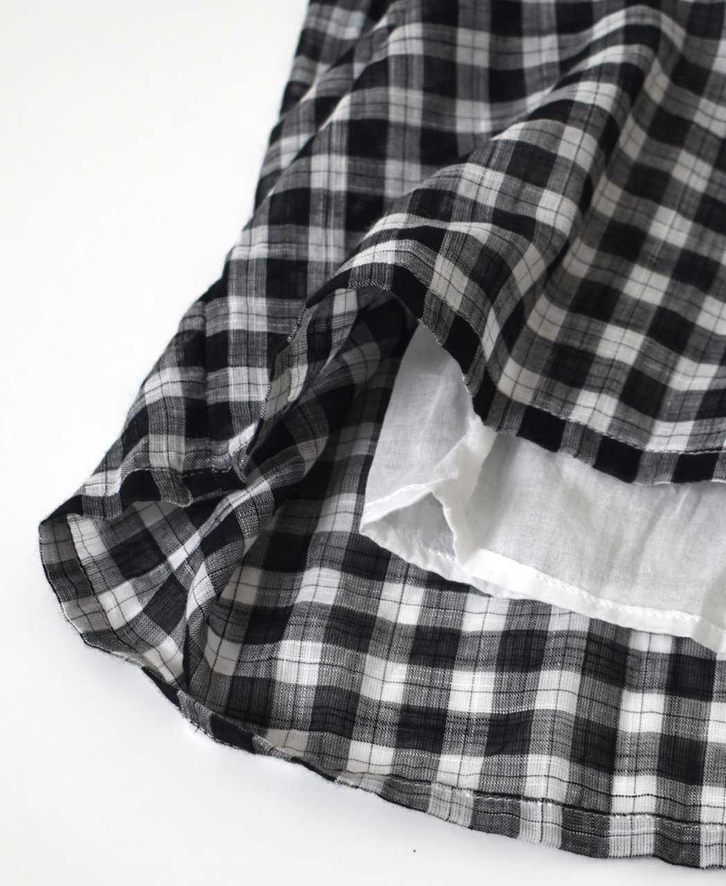 NSL26104(スカート) FANCY GINGHAM CHECK GATHERED SKIRT