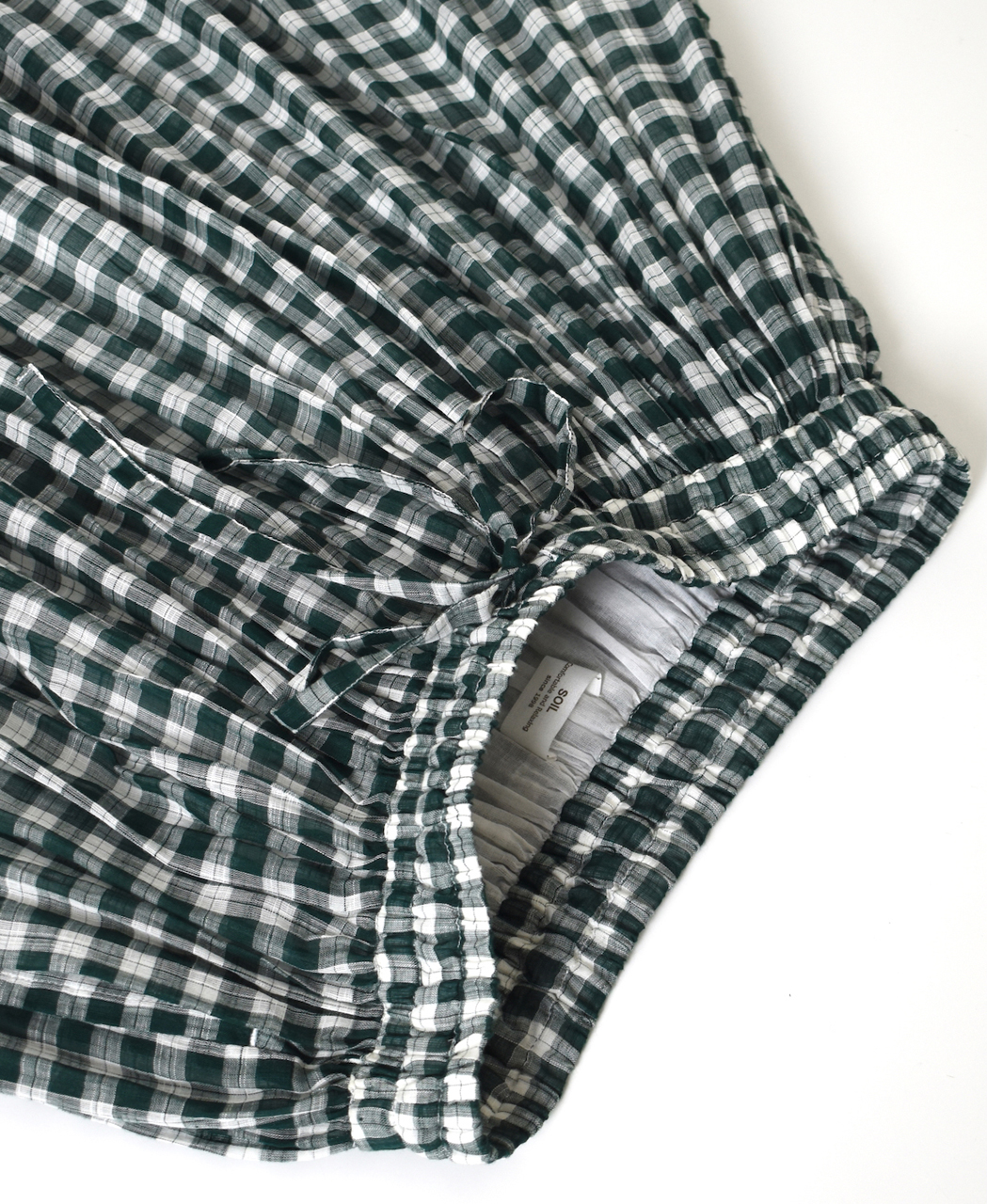 NSL26104(スカート) FANCY GINGHAM CHECK GATHERED SKIRT