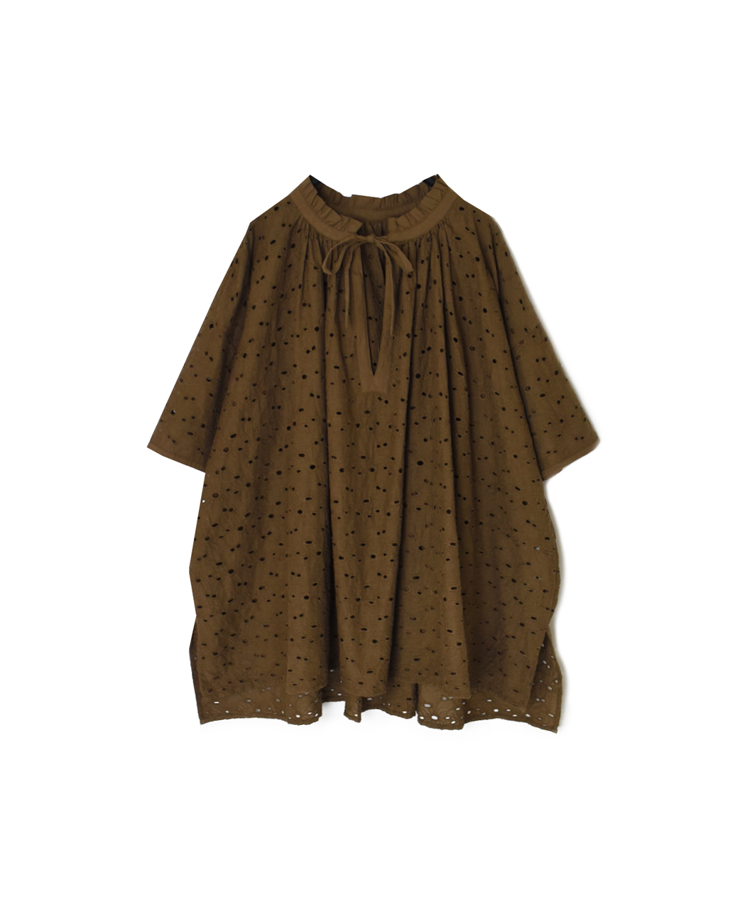 NSL26083(シャツ) ALL HEMLA FRILL & STRING GATHERED SHIRT