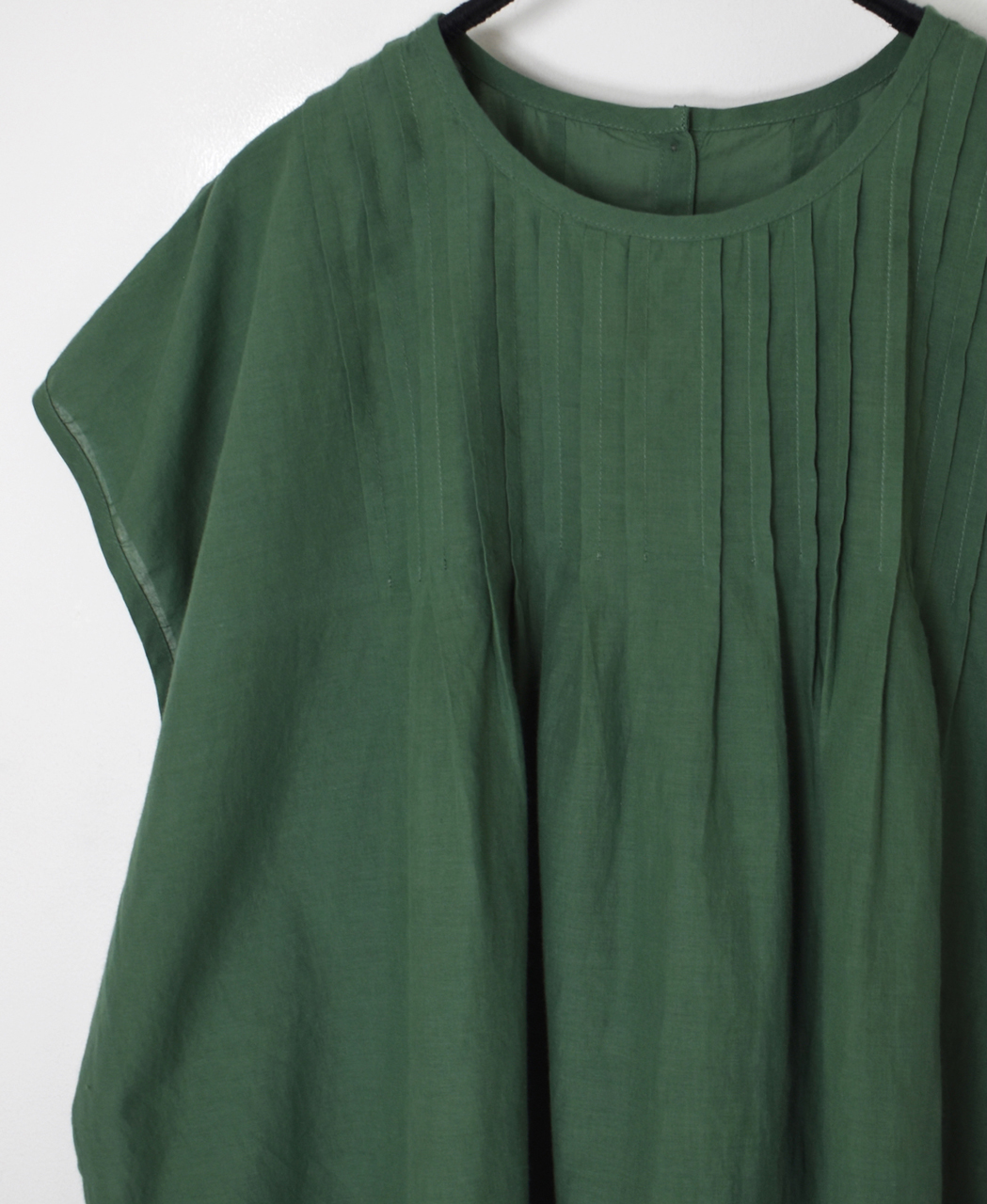 INSL26342(シャツ) 80s VOILE PLAIN WITH CUT WORK LACE CREW NECK FRENCH/SL SHIRTS WITH PINTUCK
