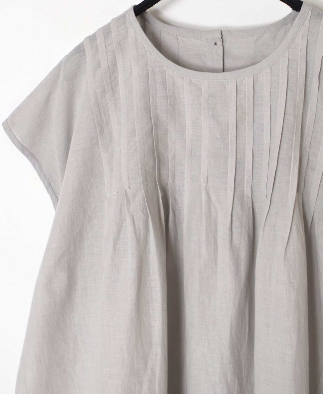 INSL26342(シャツ) 80s VOILE PLAIN WITH CUT WORK LACE CREW NECK FRENCH/SL SHIRTS WITH PINTUCK