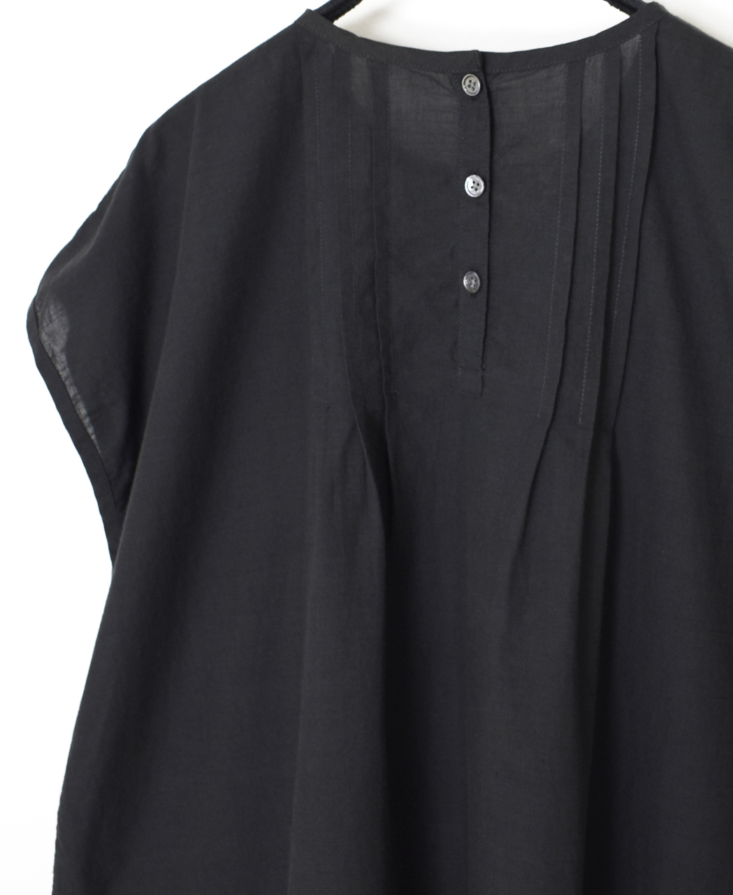 INSL26342(シャツ) 80s VOILE PLAIN WITH CUT WORK LACE CREW NECK FRENCH/SL SHIRTS WITH PINTUCK