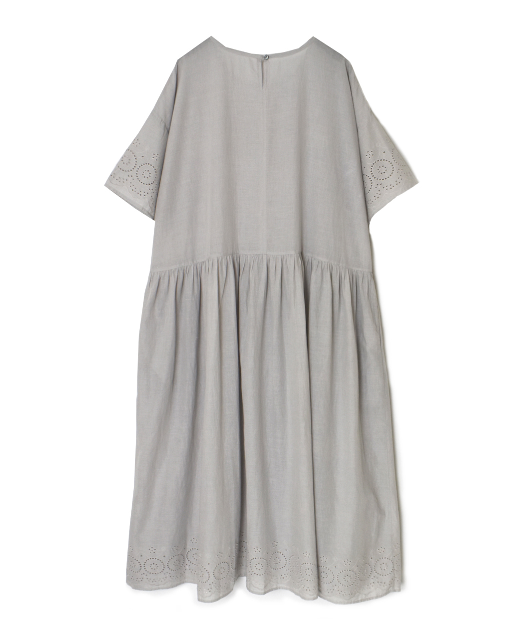INSL26343(ワンピース) 80s VOILE PLAIN WITH CUT WORK LACE CREW NECK PULLOVER DRESS