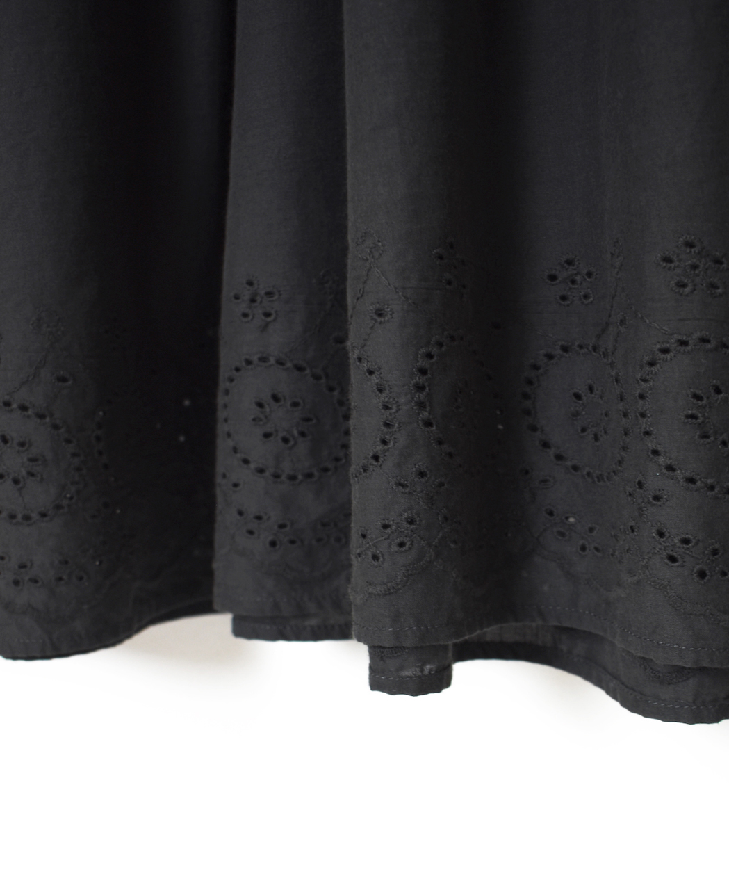 INSL26343(ワンピース) 80s VOILE PLAIN WITH CUT WORK LACE CREW NECK PULLOVER DRESS