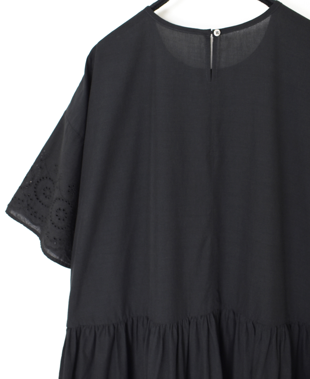 INSL26343(ワンピース) 80s VOILE PLAIN WITH CUT WORK LACE CREW NECK PULLOVER DRESS
