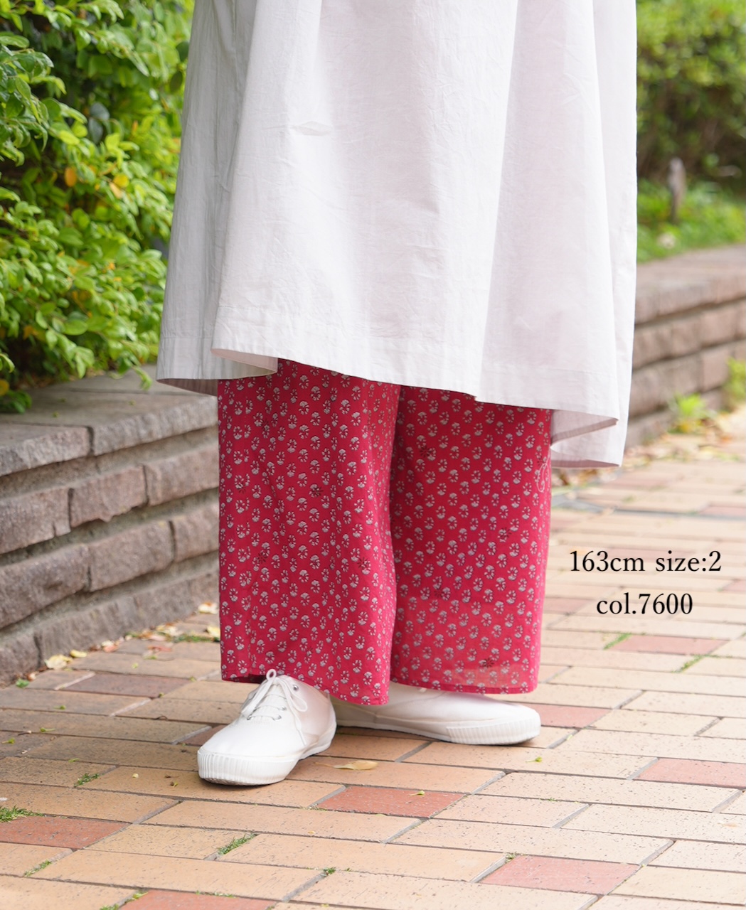 NMDS26255(パンツ) 80s VOILE SMALL GENTIANA BLOCK PRINT EASY PANTS