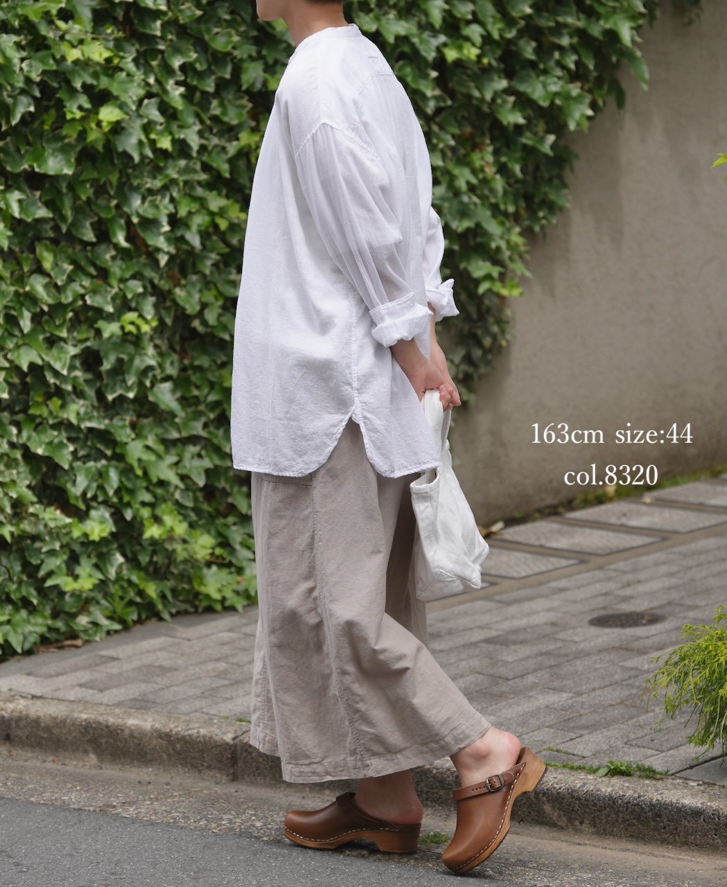 INHT2514CLD(スカート) COTTON LINEN PLAIN OVERDYE EASY SKIRT