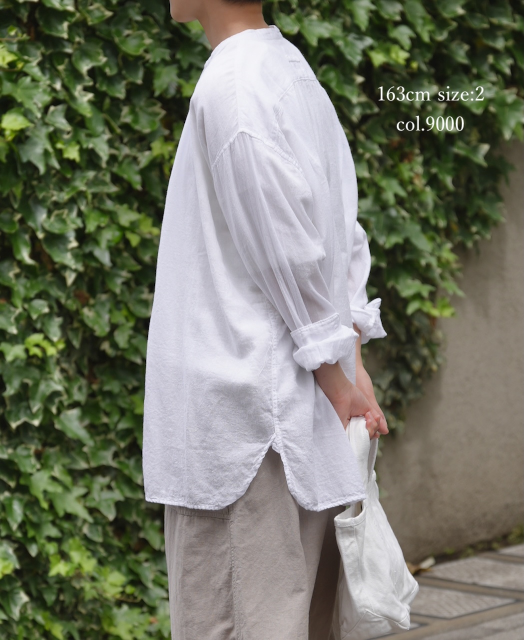 INAM2501G3D(シャツ) 30s GAUZE PLAIN OVERDYE UTILITY BANDED COLLAR SHIRT