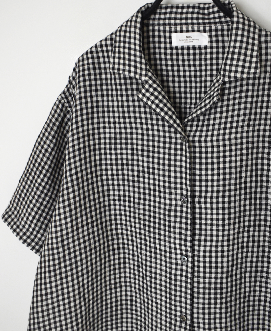 INSL26311(シャツ) 60s LINEN GINGHAM CHECK OPEN COLLAR SHIRTS