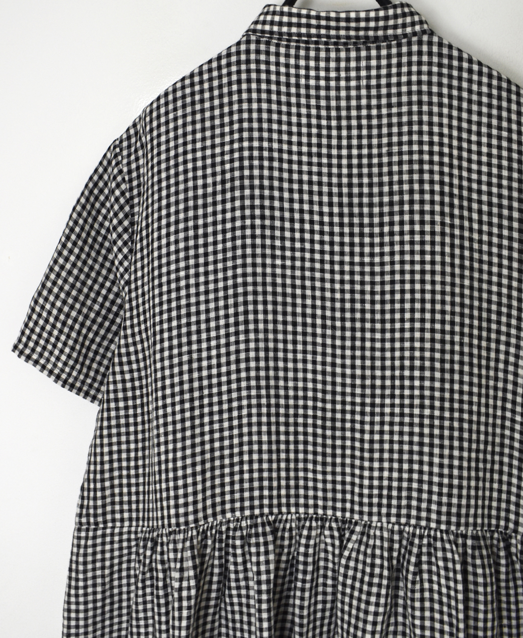 INSL26313(ワンピース) 60s LINEN GINGHAM CHECK REGULAR COLLAR S/SL DRESS
