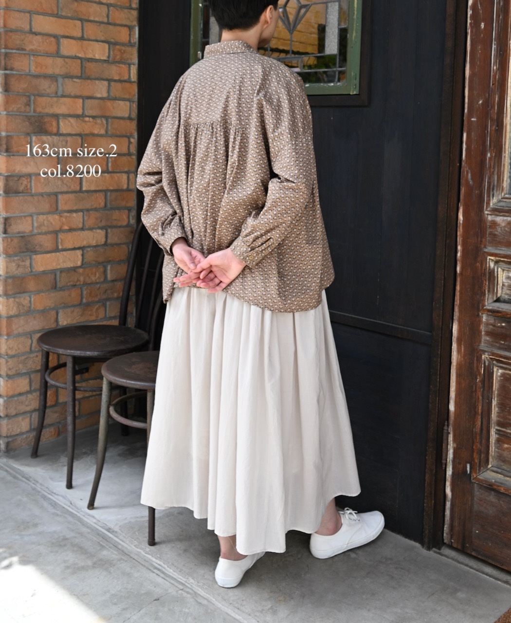 NMDS26243(ワンピース) 80s ORGANIC COTTON VOILE CREW-NECK HALF/SLEEVE DRESS WITH MINI PINTUCK