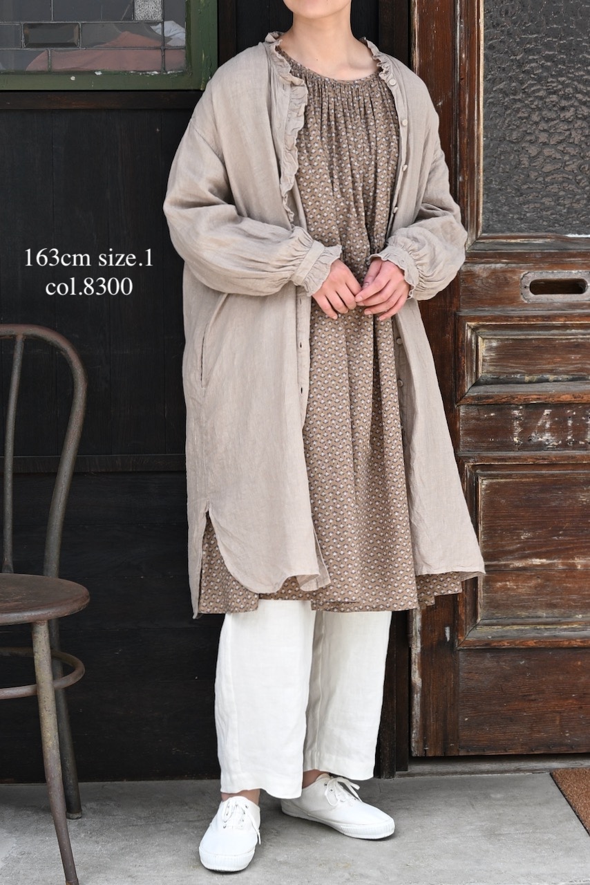 NSL26033(ワンピース) COTTON SLUB SMALL FLOWER PRINT 2WAY GATHERED SMOCK DRESS