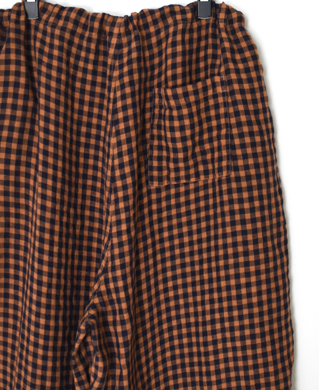 LNHT1713LC(パンツ) LINEN CHECK OVERDYE EASY PANTS