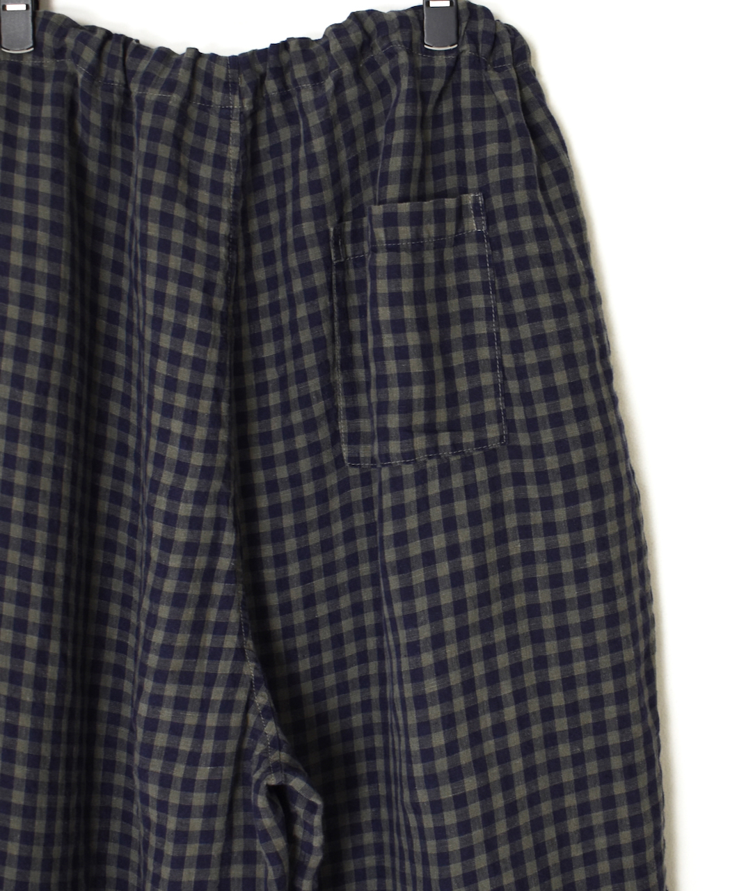 LNHT1713LC(パンツ) LINEN CHECK OVERDYE EASY PANTS