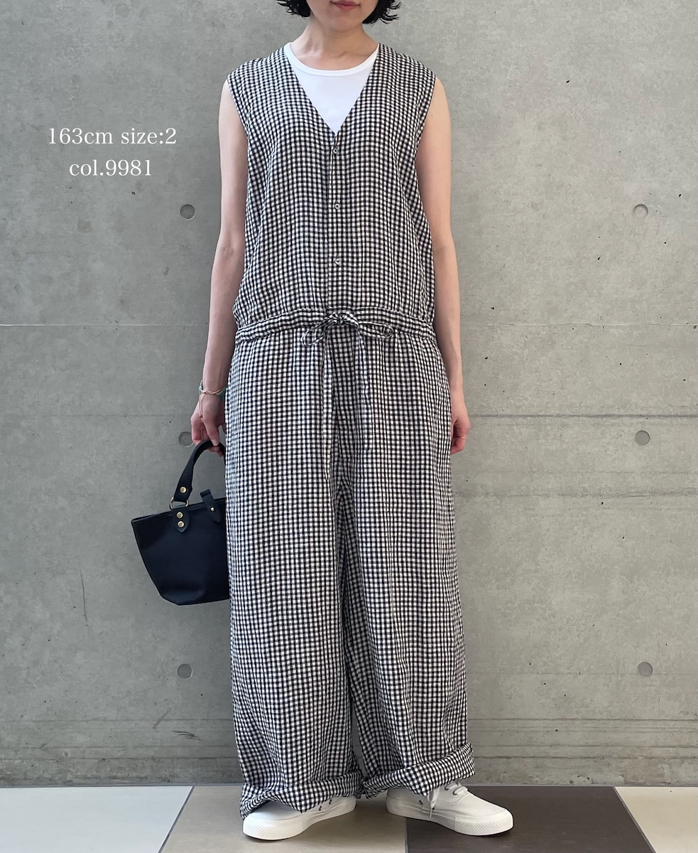INSL26314(オーバーオール) 60s LINEN GINGHAM CHECK NO/SL OVERALLS